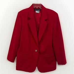 Sag Harbor Vibrant Red Wool Blazer Women’s Size 14